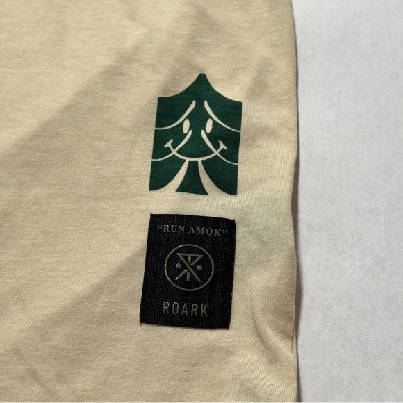 Roark Run Amok Public Lands Mathis Natural Tan T-Shirt Men's Size Medium - Picture 3 of 13